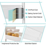 TOOLF 3-Tier Rolling Cart, Metal Utility Storage Cart with DIY Pegboards, Art Craft Trolley with Baskets Hooks, Organizer Serving Cart Easy Assemble TOOLF