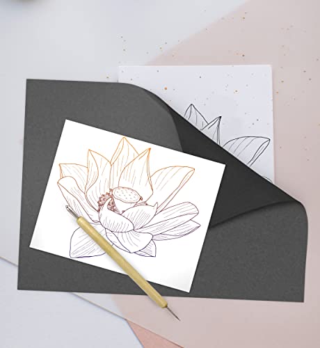 MyArtscape Graphite Transfer Paper - 9" x 13" - 25 Sheets - Waxed Carbon Paper for Tracing (Black) MyArtscape