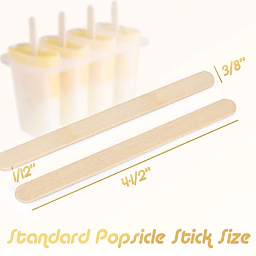 1000 Pack Colored Craft Sticks, 6 Inch Wooden Popsicle Sticks, Ice