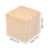 6 Packs Wooden Blocks for Crafts, 3.15 Inch Pine Wood Cubes, 8 x 8 x 8 cm Wooden Cubes for Paint, Stamp, Decorate, DIY Projects and Personalized GNIEMCKIN