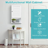 COSTWAY Bathroom Wall Cabinet, Large Capacity Storage Cabinet w/Single Louver Door & Height Adjustable Shelf, Wood Wall Mounted Medicine Cabinet for COSTWAY