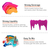 REALART Bulk Acrylic Paint 24 Colors (2oz/Bottle) with 10 Canvas and 10 Brushes Gloss Acrylic Paint Set Acrylic Paints for Canvas Painting Craft REALART