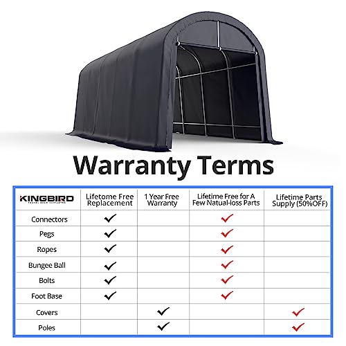 KING BIRD 12' x 20' Oval Pipe Heavy Duty Carport for SUV, Full-Size Truck and Boat, Round Style Anti-Snow Car Canopy Outdoor Boat Shelter with - WoodArtSupply