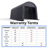 KING BIRD 12' x 20' Oval Pipe Heavy Duty Carport for SUV, Full-Size Truck and Boat, Round Style Anti-Snow Car Canopy Outdoor Boat Shelter with KING BIRD