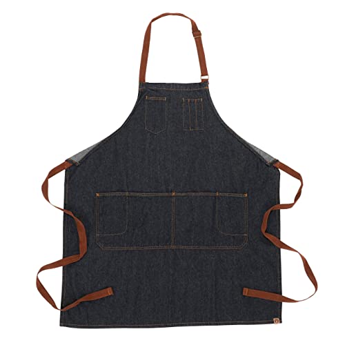 Chef Works Unisex Memphis Bib Apron, Indigo Blue, One Size Chef Works