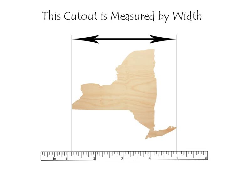 New York State - USA - Unique and Beautiful Unfinished Wood Cutout Shapes - Add A Personal Touch to Your Home Decor BC4795