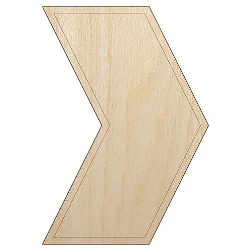 Chevron Arrow Outline Unfinished Wood Shape Piece Cutout for DIY Craft Projects - 1/8 Inch Thick - 4.70 Inch Size - WoodArtSupply