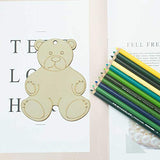 Lilyzhu 20-Pack Wooden Bear Shaped Cutouts Hanging Wood Sign for DIY Crafts (3.2 x 3.8 x 0.1 in) Lilyzhu
