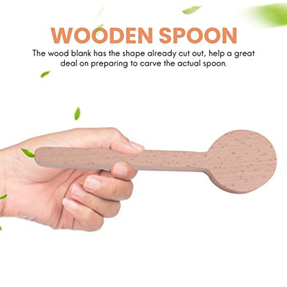 TAMOSH Wood Carving Spoon Blank Beech and Walnut Wood Unfinished Wooden Craft Whittling Kit for Whittler (4Pcs)