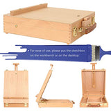 Kuyal Art Kit, 45 Piece Wooden Paint Set Crafts Drawing Painting Kit with Box Easel and 18 Acrylic Oil Paint Colors, 12 Color Pencil Etc. for Teens Kuyal