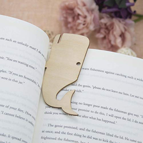 JANOU 20pcs Whale Shaped Wood Cutouts DIY Craft Unfinished Wooden Gift Tags with Ropes DIY Projects Embellishments Ornaments Decoration, 3.94x2 Inch JANOU