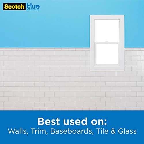 ScotchBlue Sharp Lines Multi-Surface Painter's Tape, 0.94 Inches x 60 Yards, Blue, Paint Tape Protects Surfaces and Removes Easily, Edge-Lock ScotchBlue