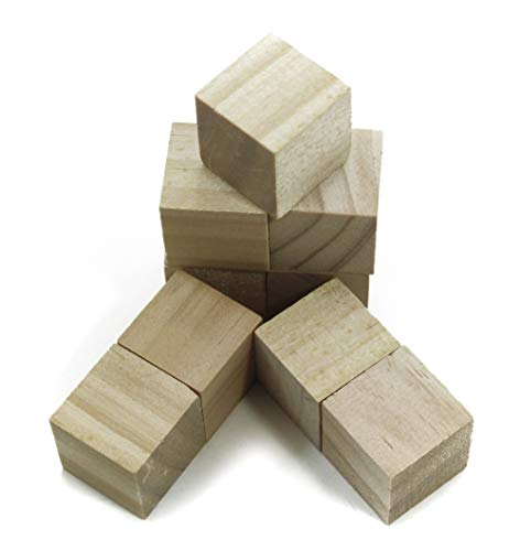 ALL in ONE Wooden Cubes Wood Square Blocks for Puzzle Making DIY Crafts Photo Blocks (1 Inch - 30pcs) All In One