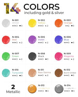 Nicpro 14 Colors Large Bulk Acrylic Pour Paint Set (33.8 oz,1000 ml) Premixed High Flow Art Pouring Paint Supplies Kit with Silicone Pour Oil, Gloves Nicpro