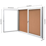 WorkPro® Enclosed Double-Door Cork Bulletin Board, 36" x 48", Aluminum Frame With Silver Finish WorkPro