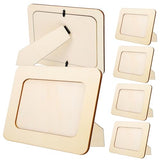 ABOOFAN 6Pcs 6 unfinished wood craft frames picture frames wood frame wooden child desktop decorate postcard photo bulk Wood parent-child Vertical ABOOFAN