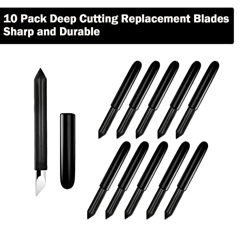 10PCS Replacement Deep Point Cutting Blades Compatible with Cricut Explore Air2/Air 3/, Cutting Blades Compatible with Cricut Maker/Maker 3 Machines, Cut Thicker Materials (Deep Point Blade)