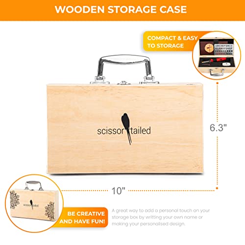 Premium Wood Burning Kit 43PCS, Dual Power Mode Wood Burner Pen Tool with 36Tips & Accessories All In A Wood Storage Case - Complete Gift For An Scissor-Tailed