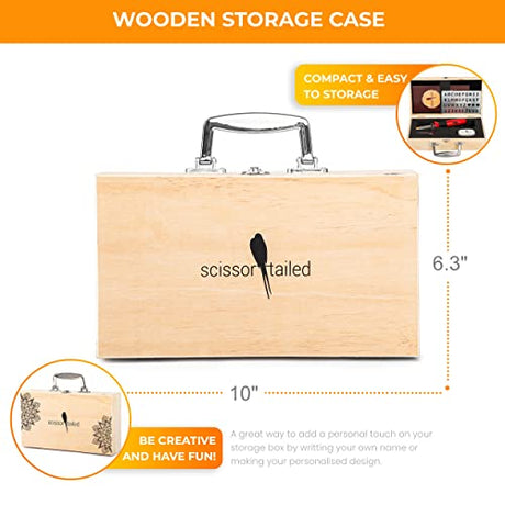 Premium Wood Burning Kit 43PCS, Dual Power Mode Wood Burner Pen Tool with 36Tips & Accessories All In A Wood Storage Case - Complete Gift For An Scissor-Tailed