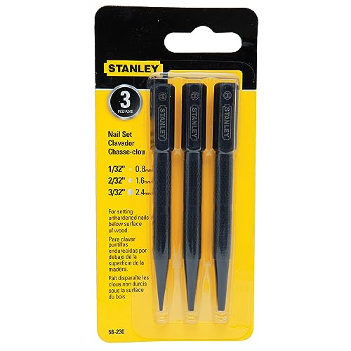 STANLEY Nail Setter, Steel, 3-Piece (58-230) Stanley