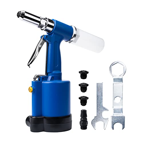 INPANOLS Pneumatic Pop Rivet Gun Hydraulic Air Rivet Tool Kit with 3/32-inch 1/8-inch 5/32-inch 3/16-inch Nosepieces - WoodArtSupply