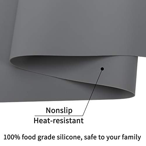 Extra Large Silicone Table Mat, Genuine Food-Grade Silicone Mat for Crafts Kids Dinner Placemat Desk Countertop Waterproof Protector Heat Insulation - WoodArtSupply