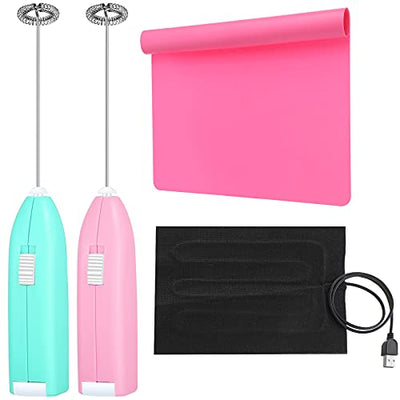 4 Pieces Epoxy Resin Stirrer Handheld and Silicone Mats, Heating Mat with USB Interface