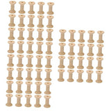COHEALI 300 Pcs Wooden Thread Spools Crafts Sewing Wooden Spool Empty Thread Spools Yarn Bobbins Wood Spools Weaving Bobbins Embroidery Kit COHEALI