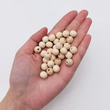 INSPIRELLE 900pcs 10mm Natural Wood Beads Unfinished Round Wooden Loose Beads Wood Spacer Beads with 10M Jute Twine for Craft Making Home Decoration INSPIRELLE
