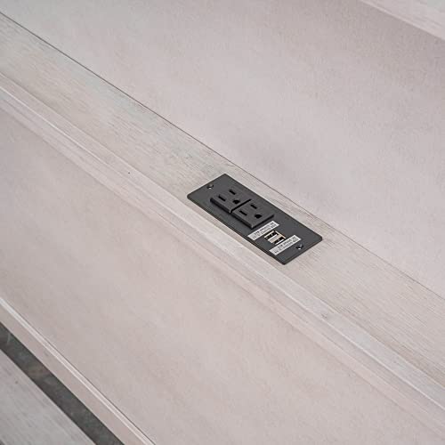 3-Piece Antique White Bedroom Set with Full Size Platform Bed, Nightstand, and Dresser TURRIDU