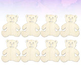 Ciieeo 40pcs Wooden Bear Shaped Cutouts Hanging Wood Bear Shape Clips Hanging Bear Ornaments with Hole Ropes for DIY Project Valentines Day Ciieeo