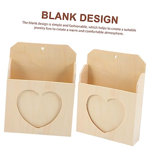 MAGICLULU 4 Pcs Love Envelope Box Kids Educational Toy Stationery Holder Woody Toy Kids Pencils Unfinished Wooden Mailbox Unfinished Wood Crates MAGICLULU