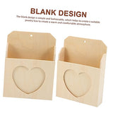 Operitacx 2pcs Love Envelope Box Kids Play Mailbox Unfinished Thank You Cards Holder Wall Magazine Holder Pencil Cup Pot Wall Mounted Mail Holder Operitacx