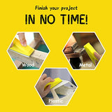 POLIWELL Micro Sander Kit 3.5” x 1” Mini Sander for Small Projects, Detail Handle Sanding Tools + Sandpaper 80 120 180 240 400 Grit for DIY Crafts POLIWELL