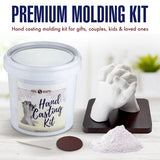 Hand Casting Kit for Couples | DIY Plaster Statue Molding Kit | DIY Hand Mold Kit | Anniversary for Men, Women | Wedding Gift | Wooden Mahogany Base KOOL KRAFTS
