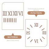 TEHAUX Clock Numerals Kit, Unfinished Wood Clock Number Set in Roman Numerals, 3D Adhesive Modern Roman Numbers Kit for Living Room Bedroom TEHAUX