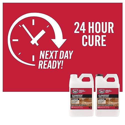 J-B Weld Tabletop Epoxy Resin, 1 Gallon Kit, 24 Hour Cure,Cures Clear, Scratch & Water Resistant J-B Weld