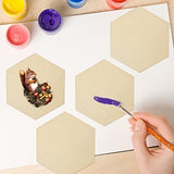 50PCS Unfinished Blank Wood Pieces, 4 Inch Natural Hexagon Wooden Slices Cutouts for DIY Crafts Pyrograph Painting Staining Burning Engraving Carving LepoHome