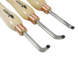 Easy Wood Tools 3 Piece (6504) Mini Hollowers Set for Miniature Hollow Forms #1, 2 and #3 Hollowers Come Equipped with Ci5-NR Patented Negative Rake - WoodArtSupply