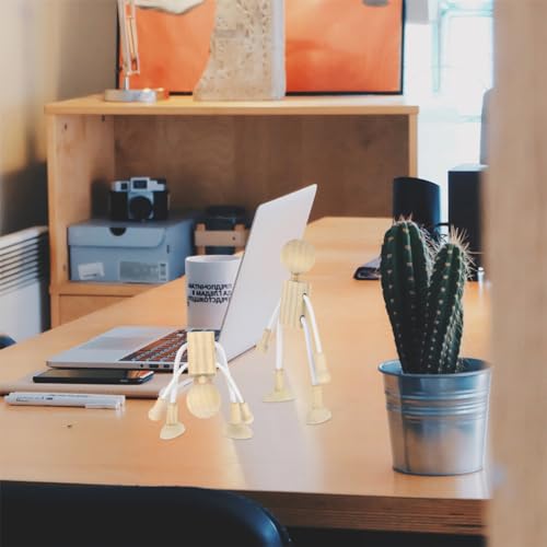 TEHAUX 6pcs Unfinished Wood Peg Dolls, Paintable Wooden Doll Shapeable Wood Peg Bodies Figures Cute Wood Peg People Doll for DIY Arts Crafts TEHAUX