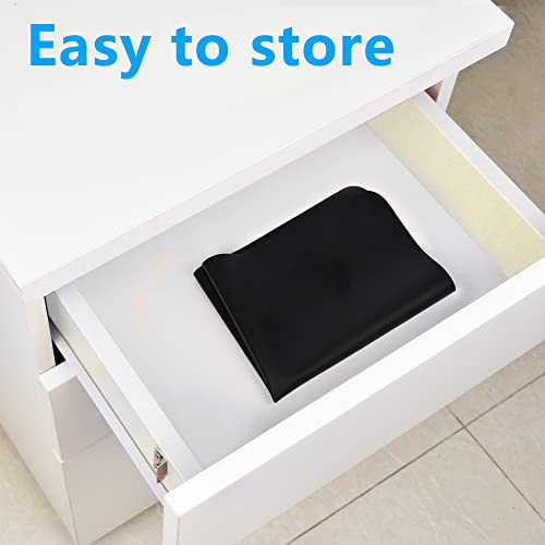 Silicone Sheets for Crafts, IKOCO 15.7"x 11.8" Silicone Craft Mat for Playdough A3 Large Nonstick Art Mat for Epoxy Resin Jewelry Casting, Black&Grey IKOCO