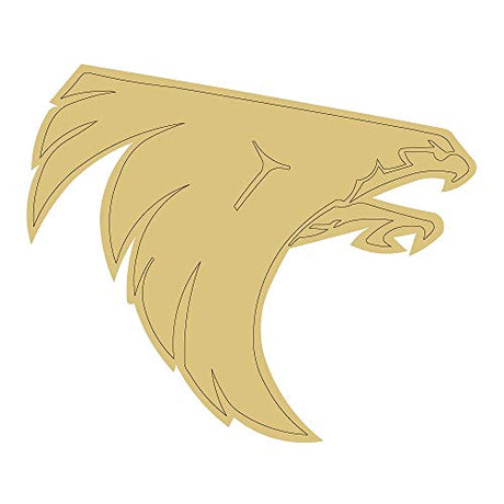 Falcon Design by Lines Cutout Unfinished Wood Animal Decor Mascot Coloring Book Door Hanger Everyday MDF Shape Canvas Style 1 Art 1 (6") Diverse Woodworking
