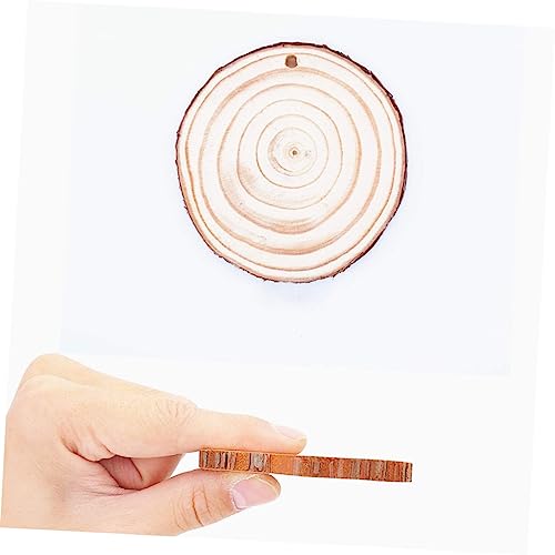 50pcs DIY Wood Chips Unfinished Wood Slices Unfinished Predrilled Wood Circles predrilled Wood Discs Home Decor Wood Round Slices Wedding Decor Xmas - WoodArtSupply