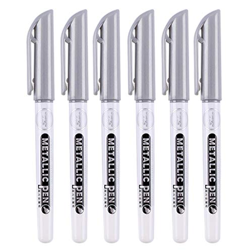 6Pc Gold Silver Epoxy Resin Drawing Pen Gold Leafing Point Pen Marker Acrylic Paint Highlights Metallic Permanent Marker Silicone Molds epoxy resin W-LOVE