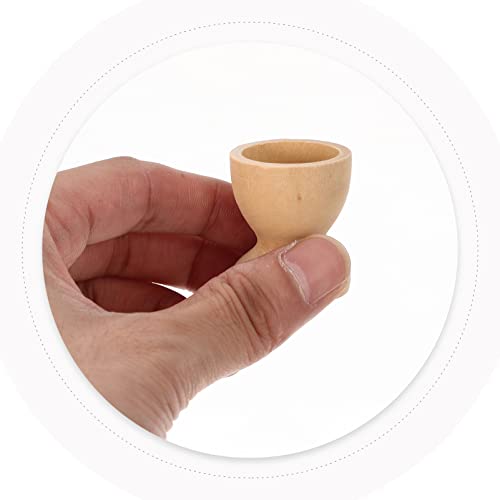 Amosfun 12PCS Wooden Egg Cup Holders Stands DIY Blank Unfinished Wooden Egg Stands Holders 1.1" x 1.3" Amosfun