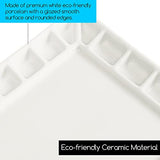 MEEDEN 18-Well Porcelain Artist Paint Palette, Mixing Art Ceramic Watercolor Paint Palette for Watercolor Gouache Acrylic Oil Painting, Rectangle 8 MEEDEN