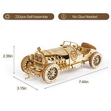 ROKR Grand Prix Car 3D Wooden Puzzle - Mechanical Model Kit for Adults and Creative Gift ROKR