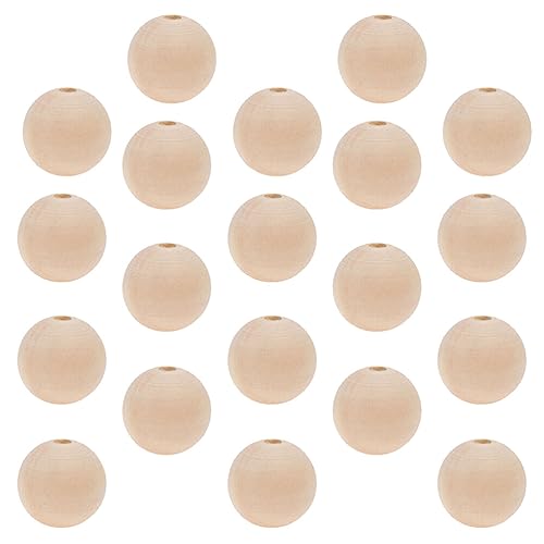 Tofficu 50 Pcs 16MM Wood Beads, Wooden Beads for Crafts Unfinished Wood Beads Bulk Wooden Beads for DIY Craft Painting Carving Tofficu