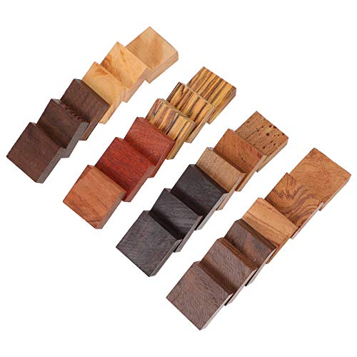 EXCEART 24pcs Wooden Pieces for Wood Jewelry Ring Making Wood Ring Materials with Different Natural Wooden Textures Wood Blanks for DIY Wooden Resin EXCEART