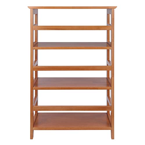 Winsome Wood Four-Tier Bookshelf in Honey Finish - WoodArtSupply